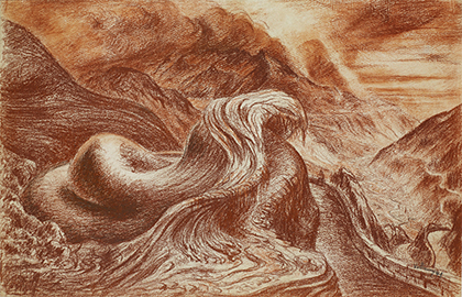 1941. Le dégel des frontières. Sanguine sur papier. 39,5 x 61,7 cm (coll. part. © ADAGP).
